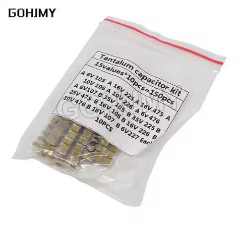 15 Values SMD Tantalum Capacitor Assortment Kit 1uf-220uf A/B Case Tantalum Capacitor Set 1UF 2.2UF