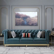 Luxurious Red Furniture Cowhide Layer Postmodern Simple Light Hotel Living Room Modern Leather Sofa 