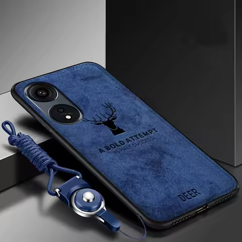 For OPPO Reno 8T Case Soft Silicone+Hard Fabric Deer Slim Protective Back Cover Case For OPPO Reno 8
