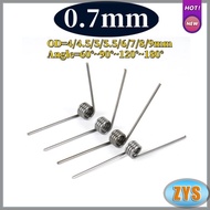 V-shaped spiral torsion spring angle sus304 d0.7mm OD4/4.5/5/5.5/6/7/8/9mm60/90/120/180 degrees[ZYS-