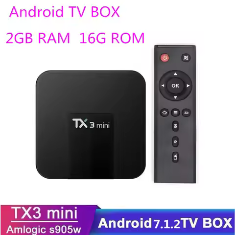 TX3 Mini Android 7.1 H2.65 4K Amlogic S905W 2G RAM/16G ROM 2.4G WiFi Media Player Set Top Box