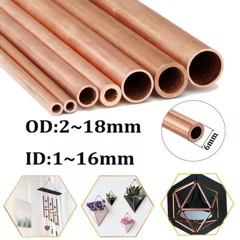 1pcs 200/250/300/500mm Length High Quality Copper Tube Plumbing Pipe/Tube DIY Rod 1mm - 18mm Inner D