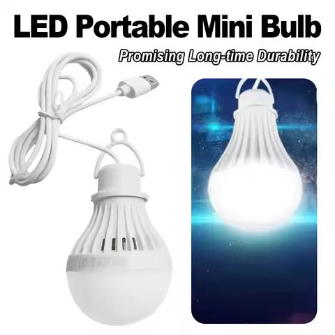 Usb Led Camping Lamp 3w 5w 7w 9w 12w With 1.2m Clip Line Room Light 5v Bulb Milky Cover Table Eye/pr