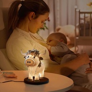 AMAR Bedroom Cow Light Bedroom Decoration Lamp Vintage Cow Table Lamp Usb Operated Night Light Desk Decoration Birthday Gift for Living Room Bedroom Southeast Asian Buyers'