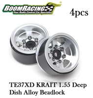 Boom Racing TE37XD KRAIT 1.55 Deep Dish Alloy Beadlock Silver 4pcs