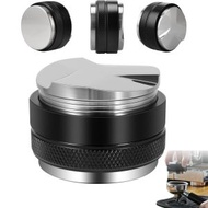 雙頭不銹鋼咖啡布粉器二合壹壓粉器- 2 合 1 咖啡調平器、雙頭咖啡調平器、兩側可調式深度、專業手持濃縮咖啡搗壓器
