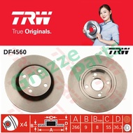 (2pc) TRW Disc Brake Rotor Rear for DF4560 Toyota Corolla AE101 AE111 1.6 4A-FE EE111 1.4 4E-FE
