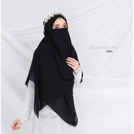 READY STOCK Tudung Bawal Chiffon Curve Bidang 60  FREE Purdah Black Hitam and Off White