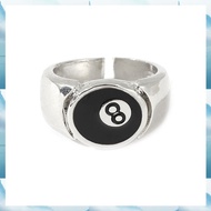 Pool Ball Ring 8 Ball Pool Ball Ring Billiards Men'S Ring Adjustable Number Black 8 Eight Pool Billi