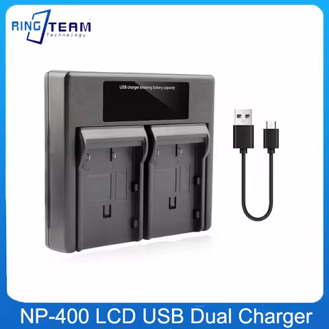 NP-400 NP400 D-LI50 Battery LCD USB Dual Charger for Pentax K10D K20D, Konica Minolta DiMAGE A1, A2,