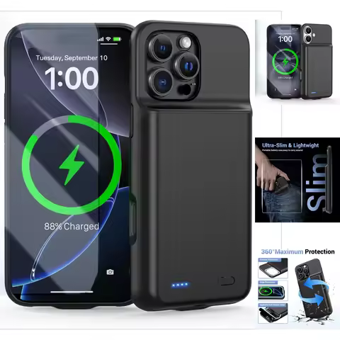 for iPhone 16 Pro Max/16 Pro/16E/16 Plus Smart Battery Charger Case Battery Pack Power Bank External