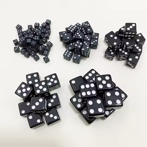 100Pcs 5mm 8mm 10mm 12mm 14mm 16mm D6 Black Point Dice With Square Angle For Bar Club Party Board Ga