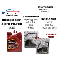 Perodua Auto Transmission Fluid ATF D3-SP GearBox Oil (4Botol) + Auto Filter Kit Myvi Lagi Best 1.3 Alza 1.5 1Set