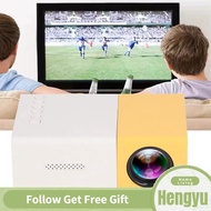 Hengyu Mini Projector Compact Yellow 1080p Pocket Support 23 Languages with Speakers for Bedroom Ind