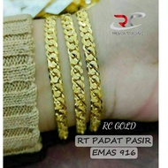 RANTAI TANGAN PADAT PASIR EMAS TULEN 916 GELANG TANGAN KAIT 1 PADU EMAS 916 RT K1 PADAT EMAS 916 SOLID GOLD BRACELET 916