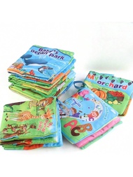 หนังสือผ้าสำหรับเด็กแรกเกิด - 3 ขวบ, 5 หน้า 10 ด้าน พร้อมเสียง, ของเล่นเสริมการศึกษา
