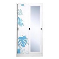 ตู้เสื้อผ้าเหล็กบานเลื่อนผสมกระจกเงา KIOSK SSW-18/I 91.4 ซม. สีครีม (1152016)