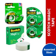 3M Scotch Magic Tape Assorted Sizes [ 810-B (19mm x 32.9m) | 104 (12.7mm x 11.4m) | 122DM Twin Pack 