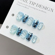 Pure Hand-Woven Nail Pieces With 10 Nail Pieces, Ultra-Short Trapezoidal Press-Type Fake Nails, Fash