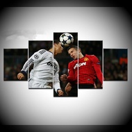 5 panel modern hd cristiano ronaldo CR football poster print canvas art wall framed painting for liv
