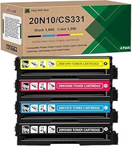 CS331 CX331 Toner Cartridge Compatible for Lexmark 20N10 4-Color 20N10K0 20N10C0 20N10M0 20N10Y0 Ton