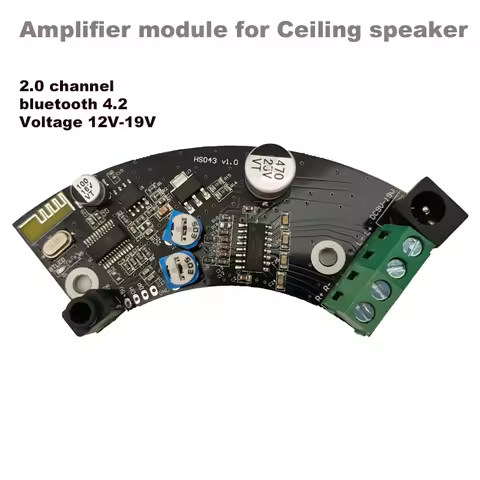 bluetooth Amplifier Board Ceiling Speaker Audio 2X40W Wall Stereo Background Music Amp DIY AUX DC9-2