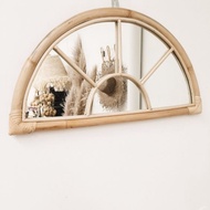 RATTAN MIRROR DECOR WALL DECORATION ARC 70X35
