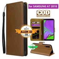 Flip Case Samsung Galaxy A7 2018 Flip Dompet Casing HP Flip Wallet Leather Cover