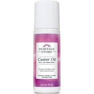 HERITAGE STORE Castor Oil Roll On Nourishing - Targeted Hydration for Skin Care, Hair Care, Quick an
