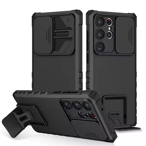 For Samsung Galaxy S23 Ultra 5G Case Slide Camera Protect Armor Stand Phone Case For Samsung S23 + P