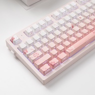 134 Keys Pink Keycaps Print Sakura PBT 5 Side Dye Sub OEM Height Backlight Transparent for 65% 75 AN