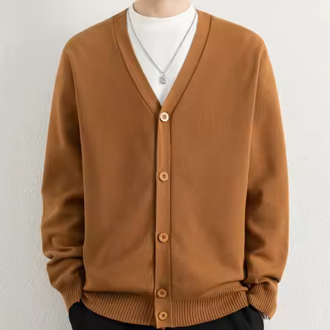 Men Button Sweaters Solid Color Knit Cardigans for Man Alibaba Korean Japanese Sweater Coat