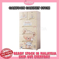 Cartoon Cabinet 65cm Bear Almari Baju Kabinet Cloth Organizer Shelf Hiasan Wardrobe Kids Budak Bayi 