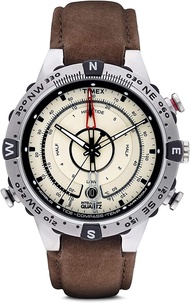 Timex Intelligent Quartz Tide Temp Compass Watch Brown/Silver-Tone