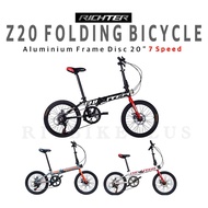 (แถมกระเป๋าเกี่ยวแฮนด์)  จักรยานพับได้ RICHTER รุ่น Z20 เฟรมอลู ล้อ 20 นิ้ว ดิสก์เบรคหน้าหลัง Lot.ให