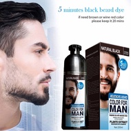 MOKERU black color dye shampoo for beard&amp;hair 5 minutes fast color. แชมพูเปลี่ยนสีผมและหนวดเคราภายใน 5 นาที สีดำธรรมชาติ
