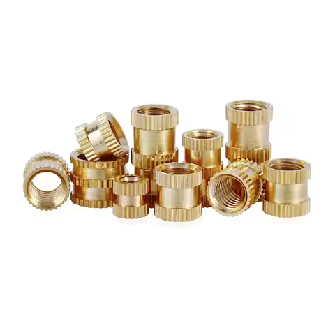 50/100Pcs Thread Brass Knurled Threaded Insert Embedment Nuts M2 M2.5 M3 M4 M5 Embed Parts ScrewNut 