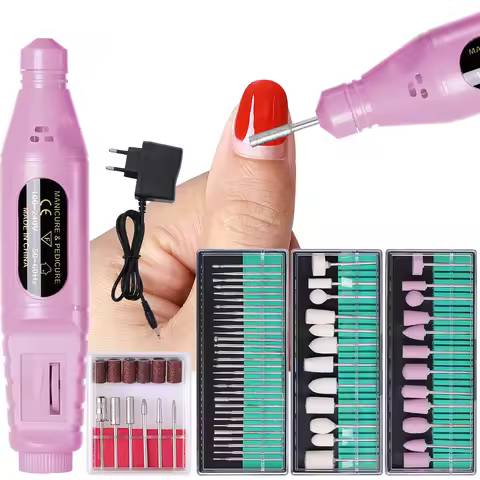 Electric Nail Drill Machine Set Remove Nail Sander Gel Polish Remover Tools Driller Manicure Nail Ac