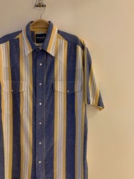 Wrangler古著短袖條紋襯衫 Western Shirts Vintage珍珠壓扣