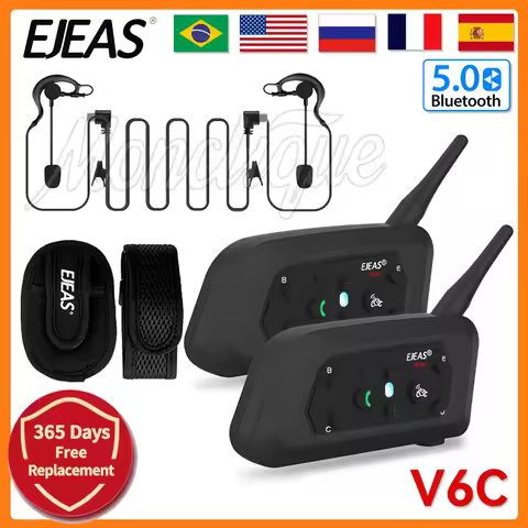 EJEAS V6C RPO Professional Football Referees Helmet Bicycle Intercom Wireless 800M Bluetooth Confere