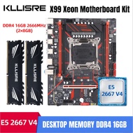 Kllisre LGA 2011-3 motherboard kit xeon x99 E5 2667 V4 CPU 2pcs X 8GB =16GB 2666MHz DDR4 Desktop memory