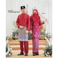 [FULL SET 7 ITEM MAROON] BAJU PENGANTIN/NIKAH/TUNANG/ KURUNG MODEN SONGKET WALINONG SARI