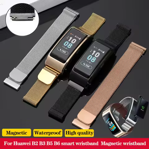 Watch Band Smart Wristband for Huawei B2 B3 B5 B6 Magnetic Stainless Steel Milanese Mesh Strap Huawe