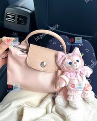 新款 longchamp 龍驤  mini 餃子包 藕粉手提斜挎兩 認準hkpowerbuy.賣家 手袋 斜孭袋 背囊