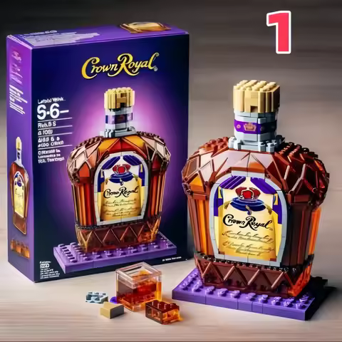 Creative Whiskey Building Blocks - Imported Simulation Liquor Bottle Decorative Set, Premium Wine Cu