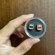 彩繪木耳環-牛奶milk(綠色VS紅色)