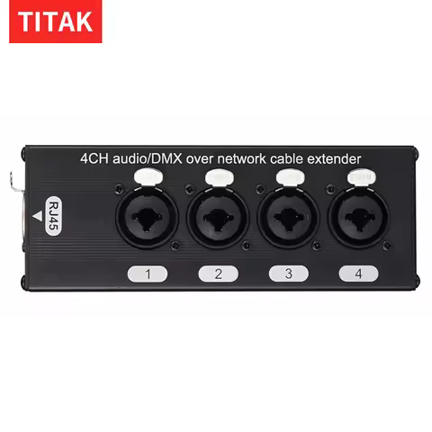 1Pair 4-Channel 3-Pin XLR Or 6.3Mm Audio And DMX Over Network Cable Extender, DMX512 Network Signal 