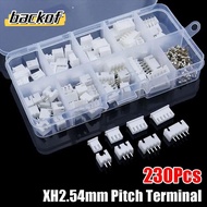 BACKOF 230Pcs 2.54mm Pitch Terminal, 2p 3p 4p 5pin Male And Female Pin Connector, XH2.54 4 Value Hou