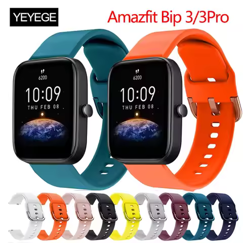 Silicone Watch Strap For Amazfit Bip 3 Smartwatch Bracelet Correa Wristband For Amazfit Bip 3 Pro/Bi