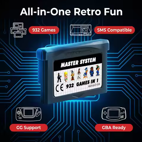 GBA Emulator for Sega Master System 932 IN1 Games, Support GBA Flash Cart Collection Support GBA/AP